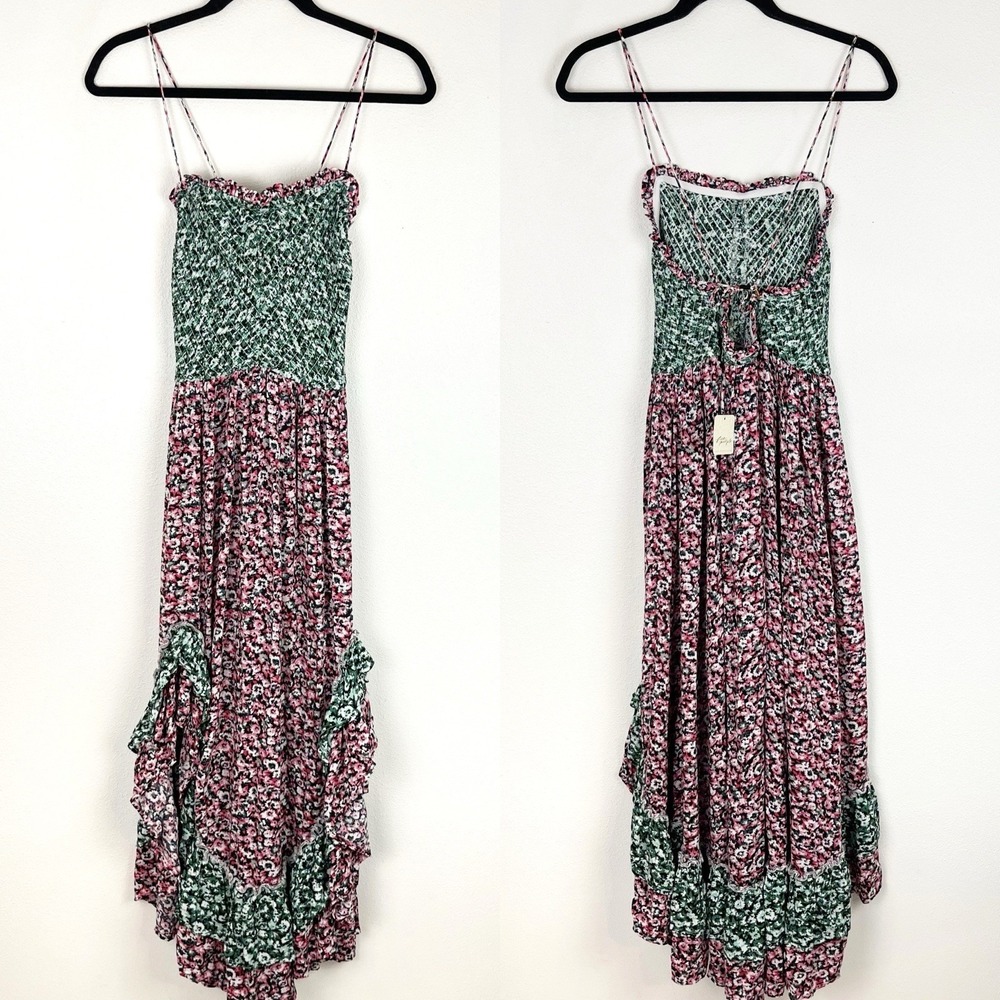 Free People XS One I Love Midi Dress Classic Combo Boho Summer Princess NWT - Picture 4 of 13